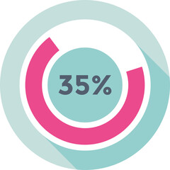 Remaining Percentage Colored Vector Icon