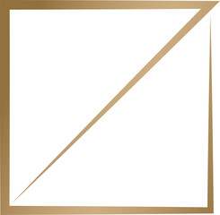 Gold square frame. Luxury geometric square element.