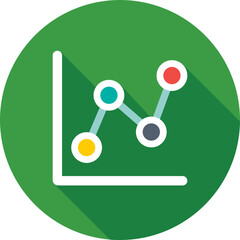 Line Chart Colored Vector Icon