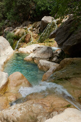The Guadalquivir river as it passes through the Utrero ridge in the Sierra de Cazorla, Segura and Las Villas Natural Park. Jaen. Andalusia. Spain
