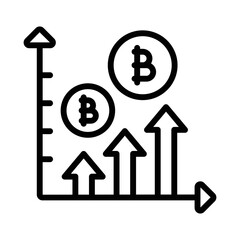 Bitcoin graph  Vector Icon which is suitable for commercial work and easily modify or edit it

