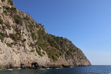 Fototapeta na wymiar Majorca - Spain Rocky mountain by the sea