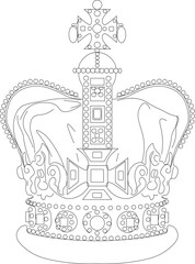 Imperial state crown of the UK ( United Kingdom of Great Britain and Northern Ireland ).The Queen Rest in Peace 1926-2022.  banner design.