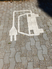 Symbol für Elektrotankstelle für Elektroautos