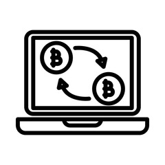 Bitcoin exchange  Vector Icon which is suitable for commercial work and easily modify or edit it
