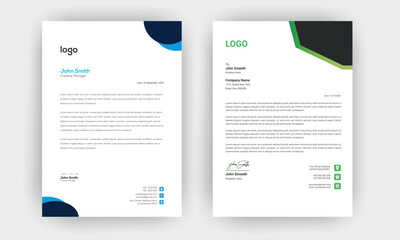 Creative letterhead , Elegant and minimalist style letterhead template design,A4 sizes