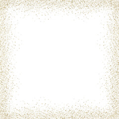 Square gold glitter frame PNG transparent.
