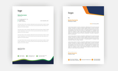 Creative letterhead , Elegant and minimalist style letterhead template design,A4 sizes