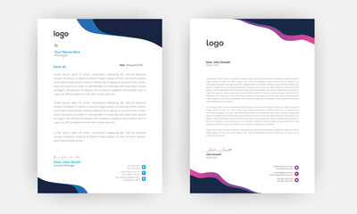 Creative letterhead , Elegant and minimalist style letterhead template design,A4 sizes