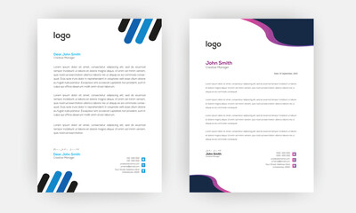 Creative letterhead , Elegant and minimalist style letterhead template design,A4 sizes