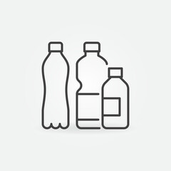 Plastic Bottles Recycling vector concept thin line icon