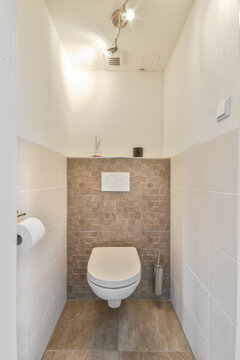 Interior of bathroom with toilet
