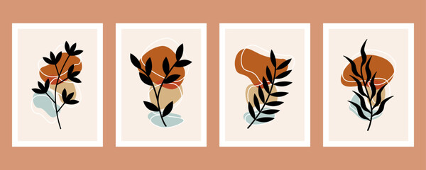 Hand drawn flat design boho wall art