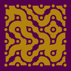 Color truchet tiling connections illustration