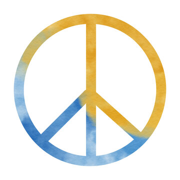 peace sign watercolor illustration 