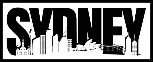 Fototapeta premium Sydney skyline silhouette vector design
