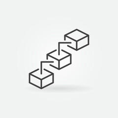 Fototapeta premium Block-Chain vector concept simple icon or Blockchain symbol