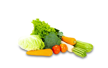 Banner design concept of fresh organic and vegetables png