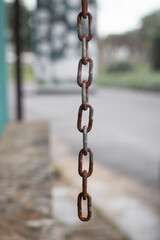 rusty chain on the street
