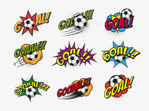 Goal sticker expression with retro comic text style