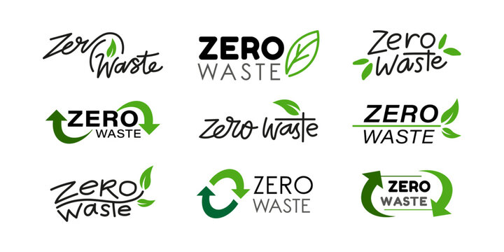 Zero waste icon logo vector illustration for eco green campaign
