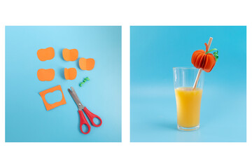 DIY Halloween paper pumpkin craft