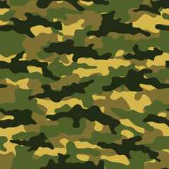 Army camouflage print for clothing. Factory, textile.