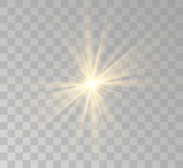 Transparent yellow sunlight special lens flash light effect. Front solar flare lenses	