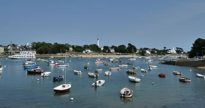 Harbour of Combrit Sainte Marine, Finistere department, Brittany in France