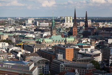 Fototapeta na wymiar aerial view of Hamburg
