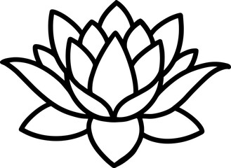 Fototapeta simple lotus flower line drawing outline obraz