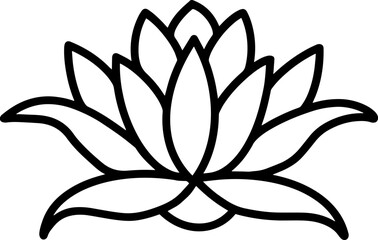 simple lotus flower line drawing outline