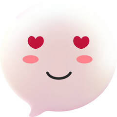 cute kawaii emoticon bubble chat 3d