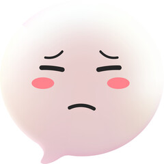 cute kawaii emoticon bubble chat 3d