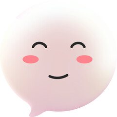cute kawaii emoticon bubble chat 3d