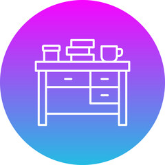Table Gradient Circle Line Inverted Icon