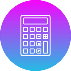 Calculator Gradient Circle Line Inverted Icon