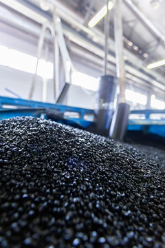 polymer for pipes, plastic close-up, raw material