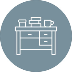 Table Multicolor Circle Line Inverted Icon