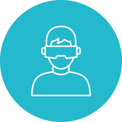 Vr Multicolor Circle Line Inverted Icon