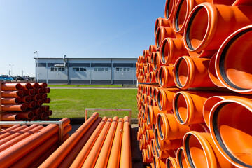 plastic pipes warehouse polyethylene factory