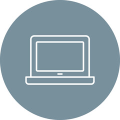 Laptop Multicolor Circle Line Inverted Icon