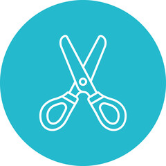 Scissor Multicolor Circle Line Inverted Icon