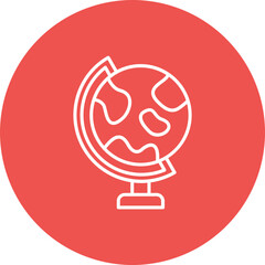 Globe Multicolor Circle Line Inverted Icon