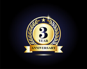 Gold anniversary premium emblem 3 YEAR