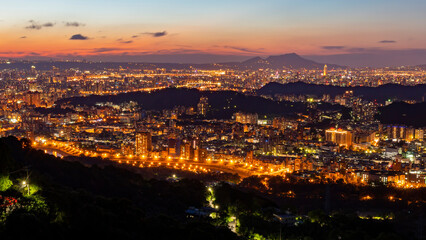 Sunset landscape of Xinyi District cityscape