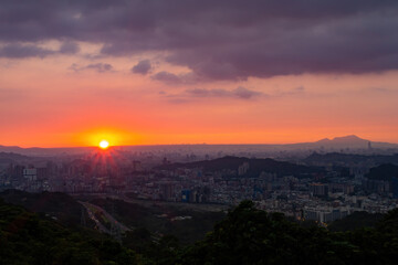 Beautiful aerail cityscape from Wenshan District