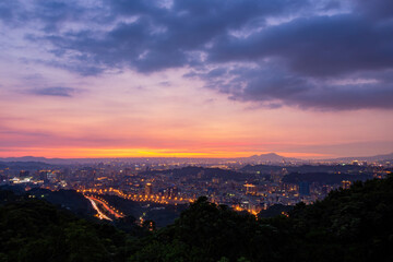 Beautiful aerail cityscape from Wenshan District