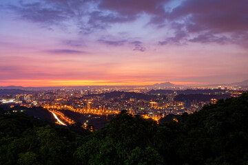 Fototapeta premium Beautiful aerail cityscape from Wenshan District