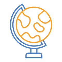Globe Blue And Orange Line Icon